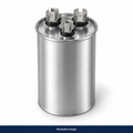Generic dual run capacitor illustration; actual product appearance may vary.