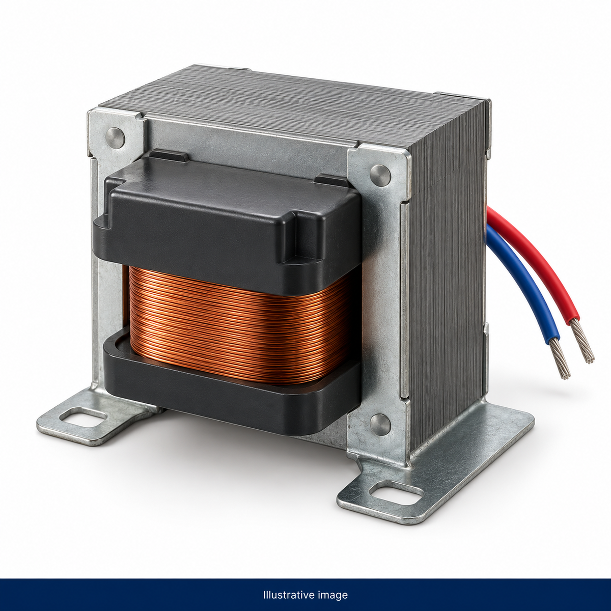 Generic HVAC control transformer illustration; actual wiring and product appearance may vary.